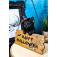 thumbnail image 1 of Ebros Black Cat With Witch Hat And Happy Halloween Sign Wall Ceiling Hanger, 1 of 6