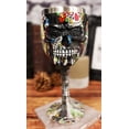 thumbnail image 1 of Ebros Black Floral Sugar Skull Wine Goblet Chalice Beverage Drinkware 7.25"H, 1 of 8