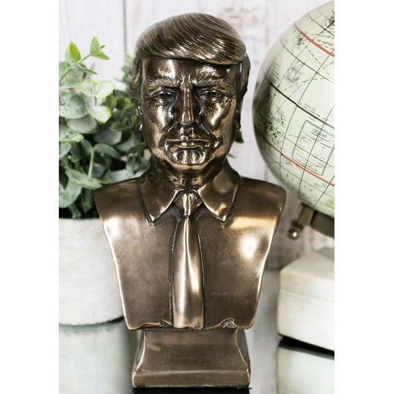 Ebros Bronzed Resin USA President Donald J Trump Bust Figurine MAGA 7.5"H