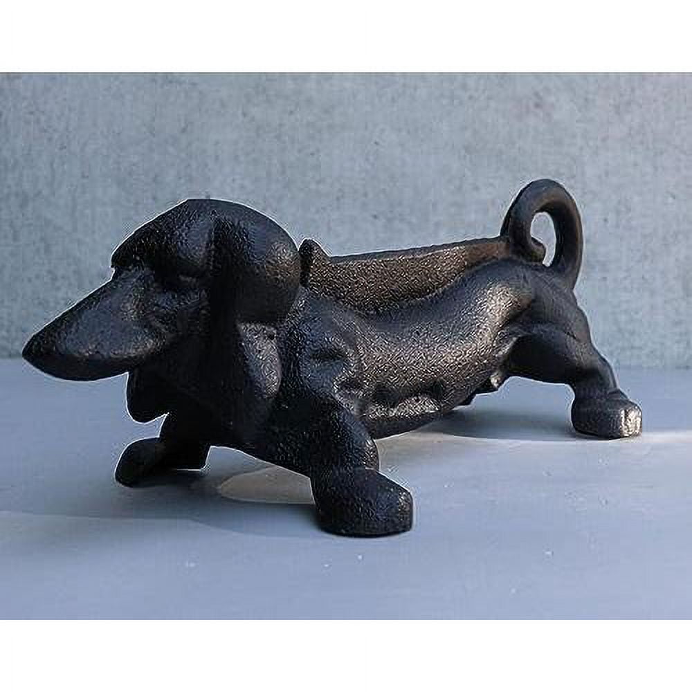 Ebros Cast Iron Rustic Black Sausage Dachshund Dog Boot Cleaner Scraper