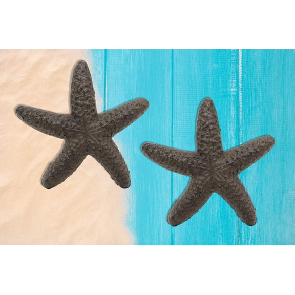 Ebros Cast Iron Sea Star Shell Starfish in Rustic Bronze Finish 4.5" Wide (2)