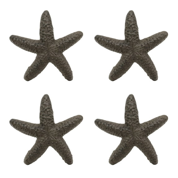 Ebros Cast Iron Sea Star Shell Starfish in Rustic Bronze Finish 4.5" Wide (4)