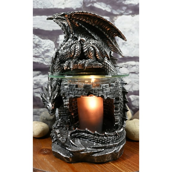 Ebros Castle Tower Sentry Dragon Electric Oil Burner Tart Warmer Night Light