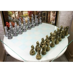 Ebros Cats Versus Dogs Chess Set Resin Character Pieces With Glass Board Set