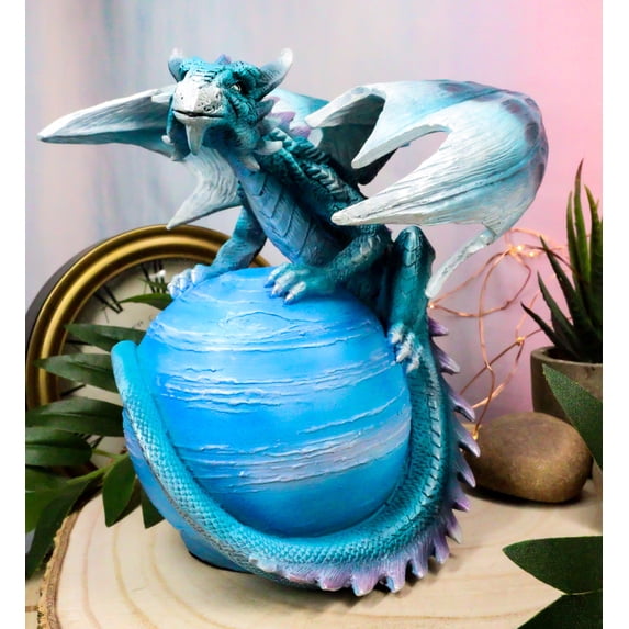 Ebros Celestial Galaxy Planet Mercury Terrestrial Blue Guardian Dragon Figurine
