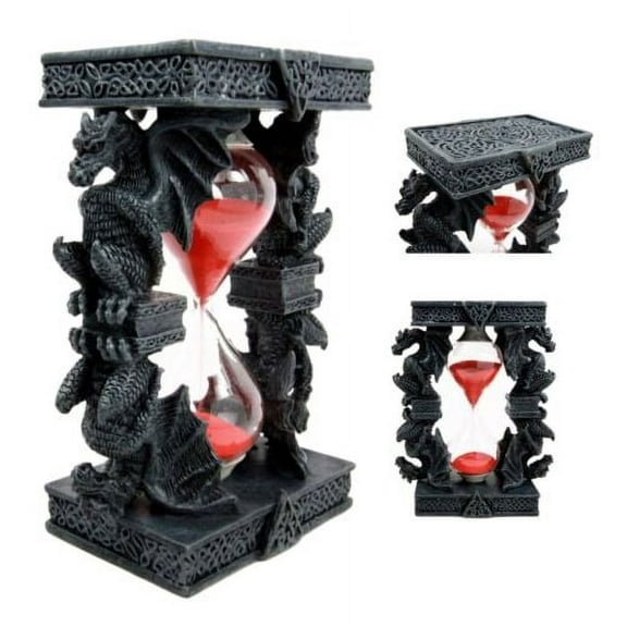 Ebros Celtic Four Dragon Elemental Pillars Trinity Sandtimer Sands of Time 6"H