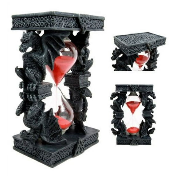 Ebros Celtic Four Dragon Elemental Pillars Trinity Sandtimer Sands of Time 6"H