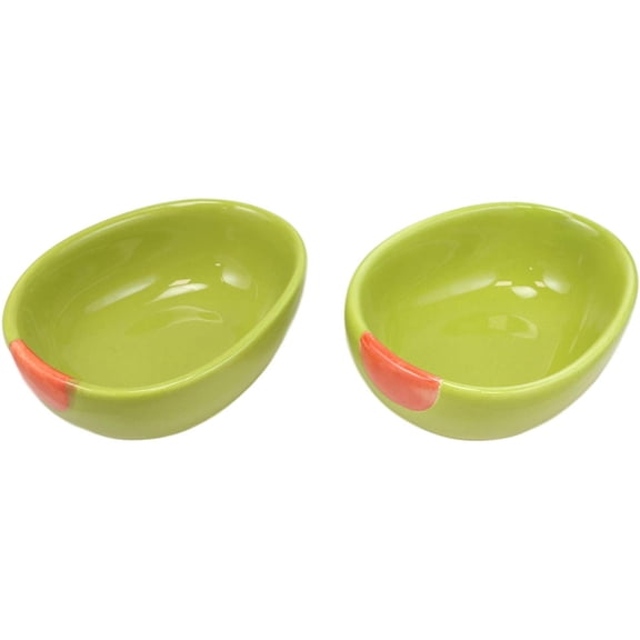 Ebros Ceramic Green European Olive Half Slice Small 4oz Dipping Bowl (SET OF 2)