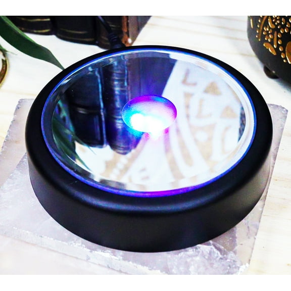 Ebros Colorful 4 LED Light Mirror Slim Base For Crystal Acrylic Glass Art 4"D