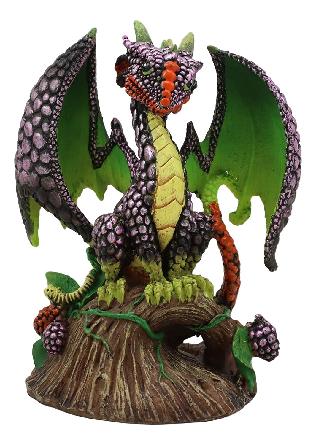Ebros Colorful Fairy Garden Fruits And Berries Green Blackberry Dragon Statue - image 1 of 4