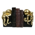 thumbnail image 1 of Ebros Contemporary Gold Color Octopus Bookends Statue Set With Black Base, 1 of 9