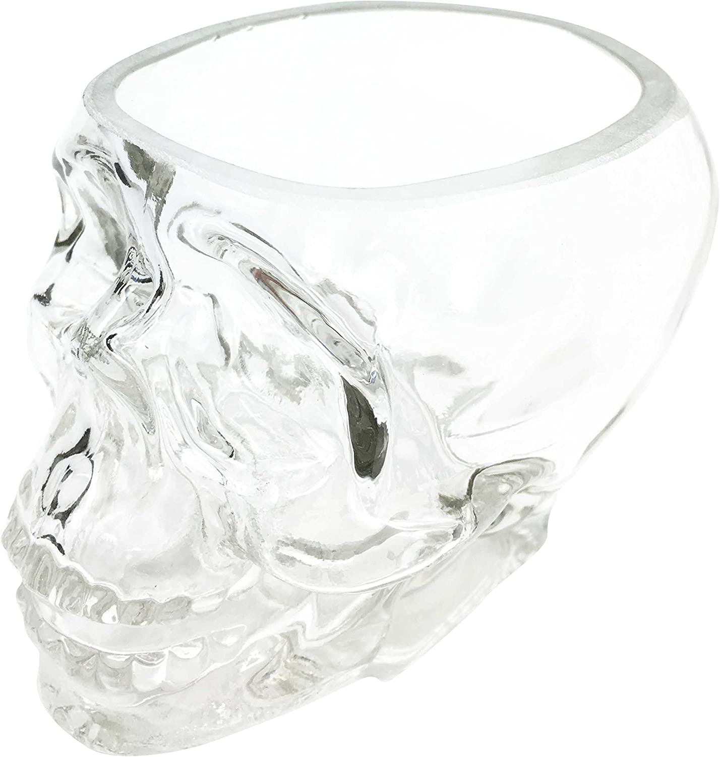 Visual Reference: Ebros Crystal Cave Skeleton Skull Glass Bowl 10Oz Or Beverage