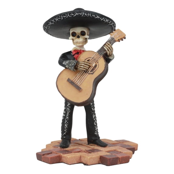 Ebros Day Of The Dead Skeleton Wedding Mariachi Bass Player Statue 5.25" Tall Traditional Folklore Mexican Musician Sculpture