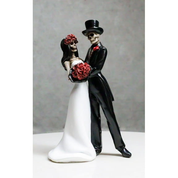 Ebros Day Of The Dead Wedding Dance Skeleton Figurine Cake Topper 6.25"Tall