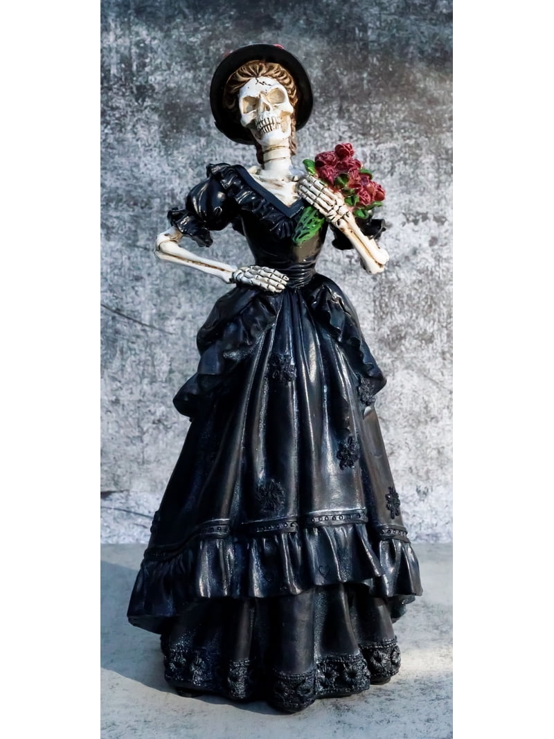 Ebros Day of The Dead Lady Bride w/ Renaissance Black Steampunk Figurine 12.5