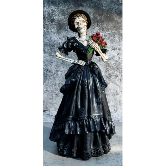 Ebros Day of The Dead Lady Bride w/ Renaissance Black Steampunk Figurine 12.5"H
