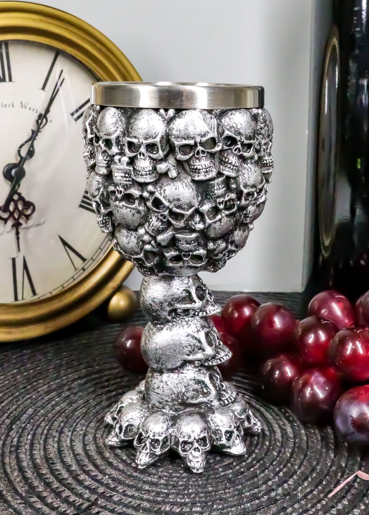 Ebros Gift Day of The Dead Stacked Skulls Goblet - Thumbnail 4