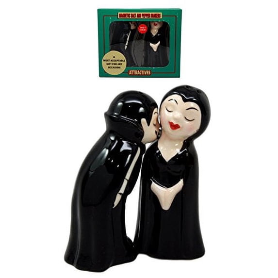Ebros Dracula Vampire Love At First Bite Ceramic Salt Pepper Shakers Set 4"H
