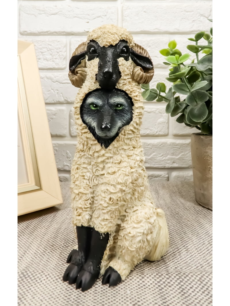 Ebros Dupers Collection Wolf in Sheep Clothing Statue 5.75