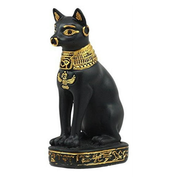 Ebros Egyptian Classical Deities Miniature Figurine Gods Of Egypt Dollhouse Miniature Statue Legends Of Ancient Egypt Educational Sculpture Collectible (Bastet Cat Form)