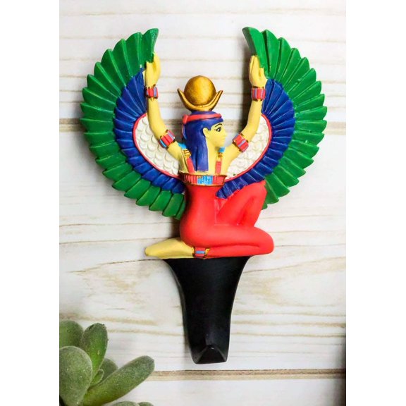Ebros Egyptian Goddess Isis With Open Wings Wall Hook Decor Accent For Coats