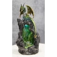 thumbnail image 1 of Ebros Emerald Dragon On Crystal Geode Mountain Backflow Incense Burner With LED, 1 of 9