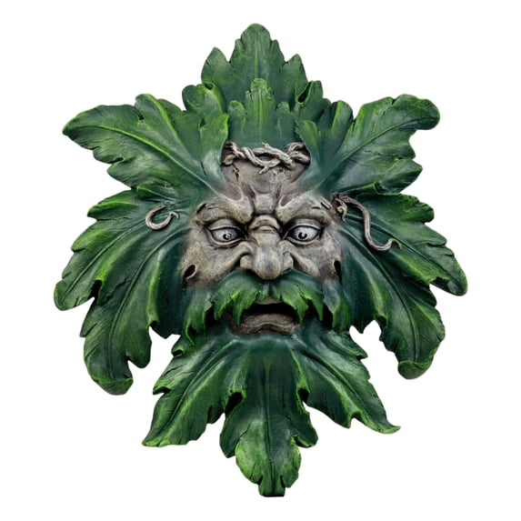 Ebros Enigma Large Celtic Greenman Face Wall Decor Plaque 17"H Decorative Sculpture