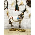 thumbnail image 1 of Ebros Equestrian Tribal Beauty Medicine Spirit Horse Hand Crafted Statue 8" High Sun Palm Feathers Stallion Animal Decor Sculpture, 1 of 5