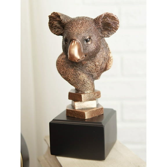 Ebros Exotic Australian Koala Bear Head Bust Statue In Bronze Electroplated Finish