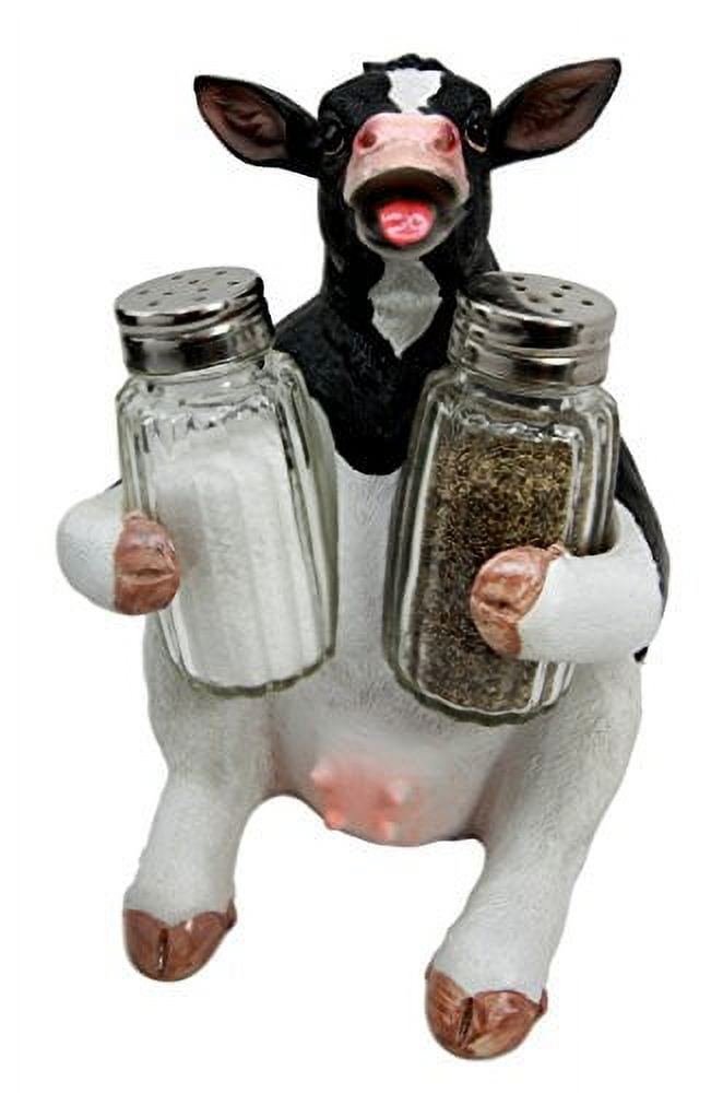 Bovine Cattle Salt Pepper Shakers Holder Set - Walmart.com