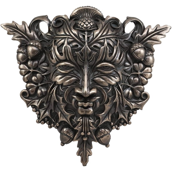 Ebros Faux Bronze Acorn and Clover Greenman Unique Wall Plaque Maxine Miller