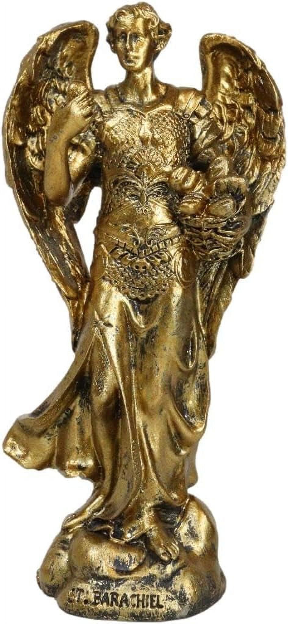 Ebros Faux Bronze Catholic Holy Archangel Saint Barachiel Statue 4.75