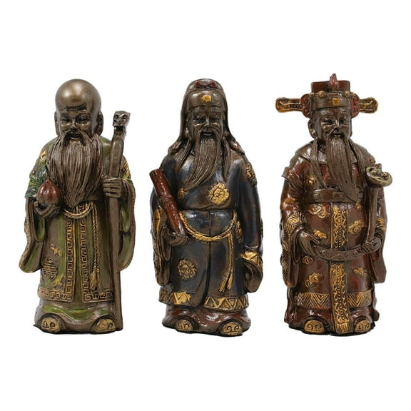 Ebros Feng Shui Fu Lu Shou Gods San Xing Three Celestial Stars Figurine Set of 3