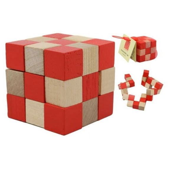 Ebros Frank Lloyd Wright Cube 3D Puzzle 2.25" H Wooden Puzzles Brain Exercise