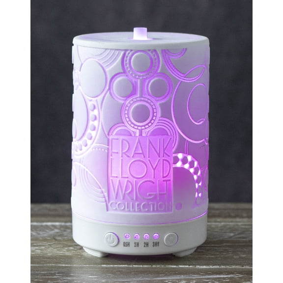 Ebros Frank Lloyd Wright Imperial Hotel Oya Carving Porcelain Oil Diffuser LED