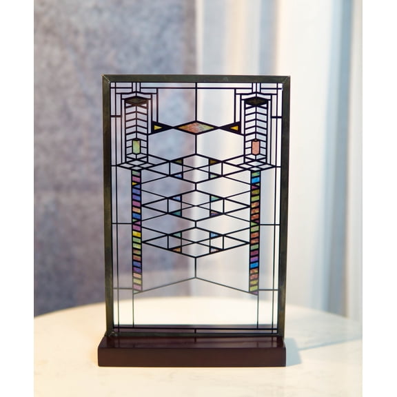 Ebros Frank Lloyd Wright Robie House Modern Stained Glass Hanging Wall Decor