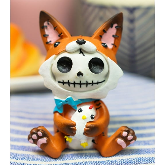 Ebros Furry Bones Fen Fen The Fox Skeleton Statue Furrybones Vulpes With Chicken