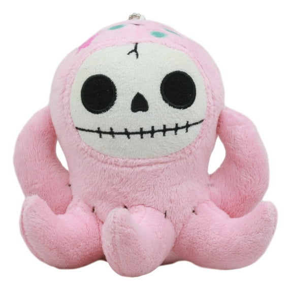 Ebros Furry Bones Skeleton Octopee The Pink Octopus Plush Toy Doll Collectible 5"Tall
