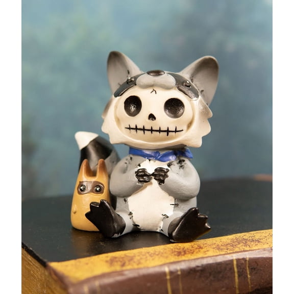 Ebros Furrybones Bandit The Raccoon Voodoo Stitched Skeleton Figurine 3"H