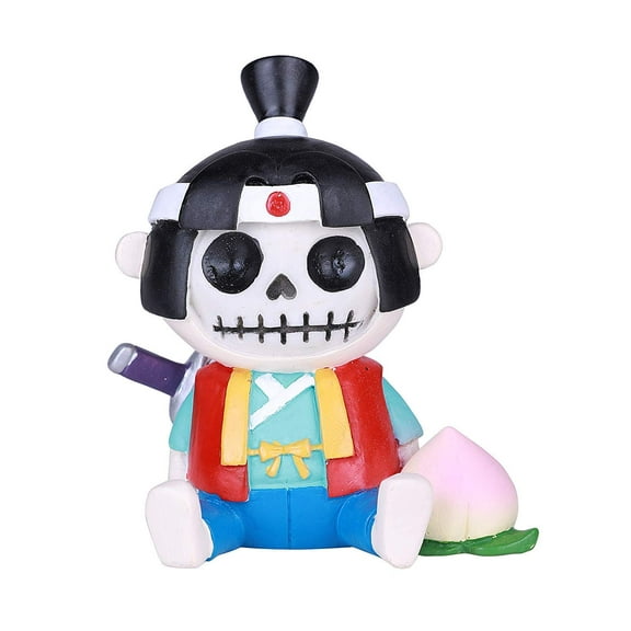 Ebros Furrybones Japanese Folklore Hero Momotaro Peach Boy Samurai Hero Figurine Small 3 Inch Tall Furry Bones Skeleton Decor Collectible Statue