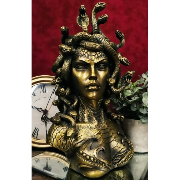 Ebros Gift 10.25 in Medusa Gorgon Sisters Garden Statue, Hand Painted Designer Resin