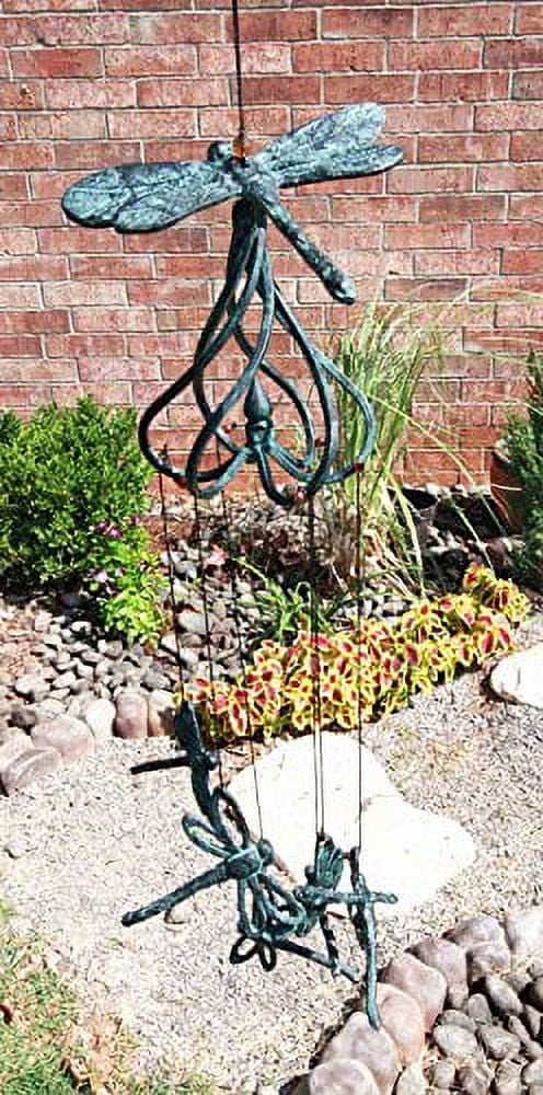 Ebros Gift 26.5 in Aluminum Metal Dragonfly Wind Chime, Polished
