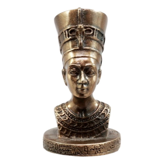 Ebros Gift Classical Egyptian Queen Nefertiti Bust Figurine Miniature Sculpture With Hieroglyphic Base