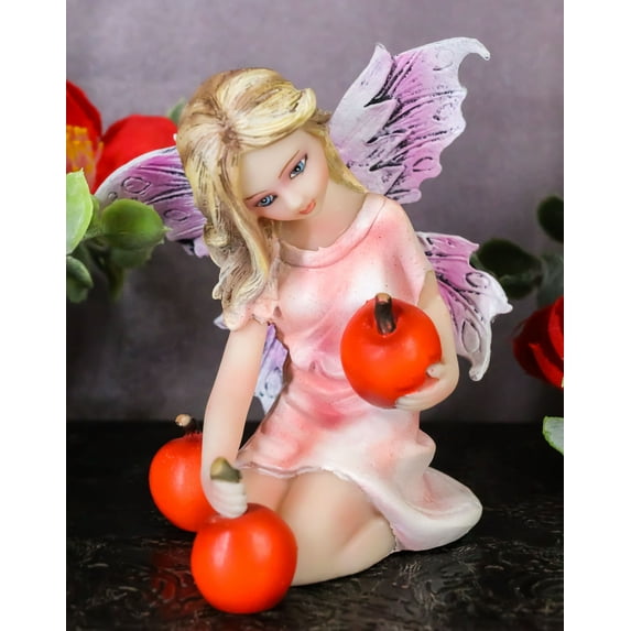 Ebros Gift Enchanted Fairy Garden Prune Cherry Faerie Figurine 3.5" H Mini
