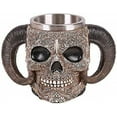 thumbnail image 1 of Ebros Gift Engraved Ram Horned Demon Skull Resin Home Decor Mug Large 8"H, 1 of 2