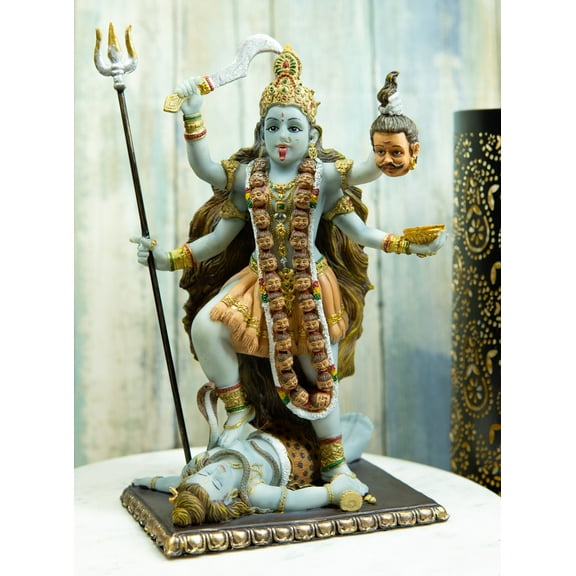 Ebros Gift Mahavidya Devi Kali Holding Severed Head Of The Ego Figurine 9"Tall