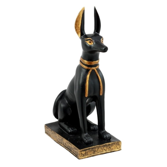 Ebros Gift Sitting Ancient Egyptian God Anubis Jackal Dog Figurine 5"H God of The Afterlife Deity of Mummification