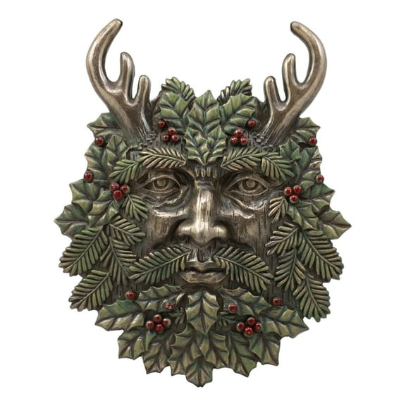 Ebros Gift The Horned God Winter Season Greenman Pan Wall Decor Plaque 7"Wide Decorative Sculpture