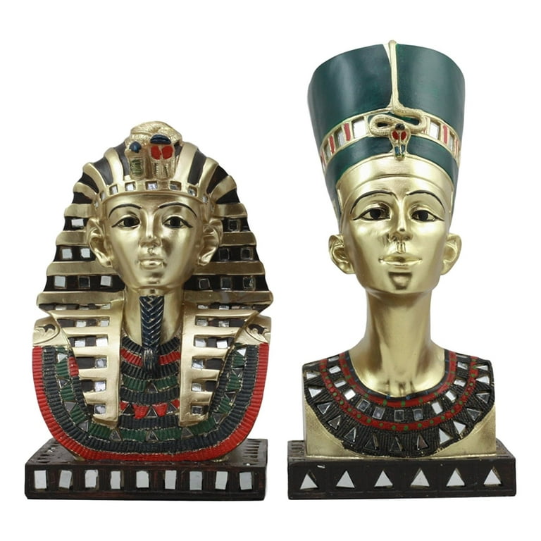 Ebros Golden Mask Of Egyptian Pharaoh King Tut And Queen