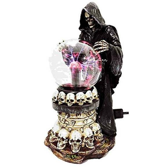 Ebros Gothic Alchemy Day of The Dead Grim Reaper Death Electric Plasma Ball Lamp